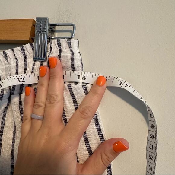 NWT Coral Cove White Blue Linen Striped Pants Small/Medium - Picture 7 of 12